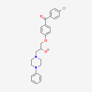 molecular formula C26H27ClN2O3 B2544149 1-[4-(4-氯苯甲酰)苯氧基]-3-(4-苯基哌嗪-1-基)丙烷-2-醇 CAS No. 667891-24-9