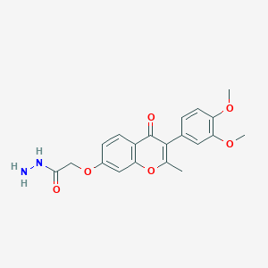 molecular formula C20H20N2O6 B2544156 2-{[3-(3,4-dimethoxyphenyl)-2-methyl-4-oxo-4H-chromen-7-yl]oxy}acetohydrazide CAS No. 844859-04-7