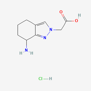 molecular formula C9H14ClN3O2 B2544157 2-(7-氨基-4,5,6,7-四氢吲唑-2-基)乙酸;盐酸盐 CAS No. 2138410-45-2