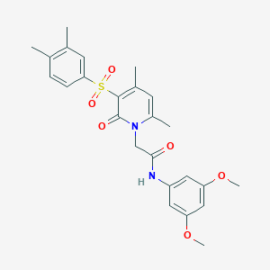 molecular formula C25H28N2O6S B2544162 N-(3,5-dimethoxyphenyl)-2-(3-((3,4-dimethylphenyl)sulfonyl)-4,6-dimethyl-2-oxopyridin-1(2H)-yl)acetamide CAS No. 1189715-24-9