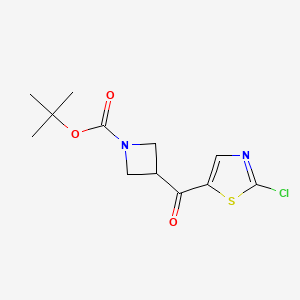 molecular formula C12H15ClN2O3S B2544170 Tert-butyl 3-(2-chloro-1,3-thiazole-5-carbonyl)azetidine-1-carboxylate CAS No. 2580190-00-5