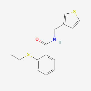 molecular formula C14H15NOS2 B2544183 2-(ethylthio)-N-(thiophen-3-ylmethyl)benzamide CAS No. 1207019-92-8