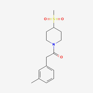 molecular formula C15H21NO3S B2544187 1-(4-(Methylsulfonyl)piperidin-1-yl)-2-(m-tolyl)ethanone CAS No. 1448079-13-7