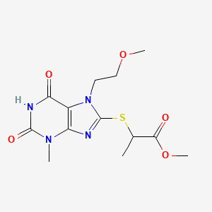 Methyl 2-[7-(2-methoxyethyl)-3-methyl-2,6-dioxopurin-8-yl]sulfanylpropanoate