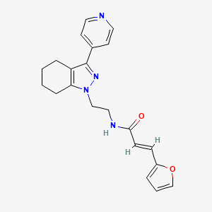 molecular formula C21H22N4O2 B2544190 (E)-3-(呋喃-2-基)-N-(2-(3-(吡啶-4-基)-4,5,6,7-四氢-1H-吲唑-1-基)乙基)丙烯酰胺 CAS No. 1798403-29-8