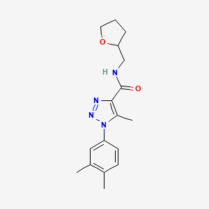 molecular formula C17H22N4O2 B2544193 1-(3,4-dimethylphenyl)-5-methyl-N-((tetrahydrofuran-2-yl)methyl)-1H-1,2,3-triazole-4-carboxamide CAS No. 924840-80-2