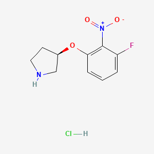 molecular formula C10H12ClFN2O3 B2544194 (R)-3-(3-Fluoro-2-nitrophenoxy)pyrrolidine hydrochloride CAS No. 1286208-77-2