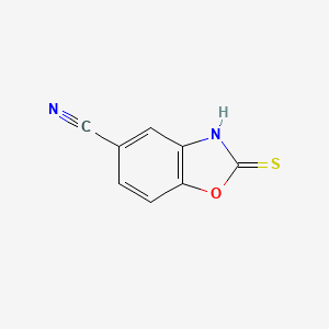 molecular formula C8H4N2OS B2544196 2-Thioxo-2,3-dihydro-1,3-benzoxazol-5-carbonitril CAS No. 93794-41-3