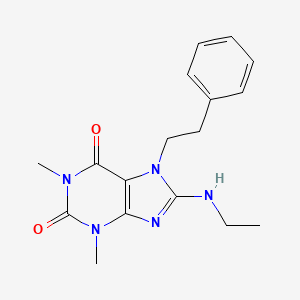 molecular formula C17H21N5O2 B2544201 8-(乙基氨基)-1,3-二甲基-7-苯乙基-1H-嘌呤-2,6(3H,7H)-二酮 CAS No. 335403-49-1