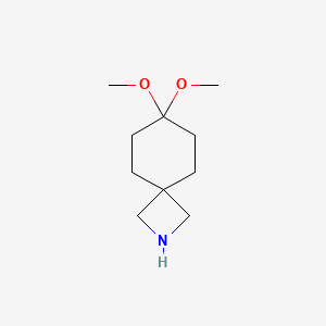 molecular formula C10H19NO2 B2544208 7,7-Dimethoxy-2-azaspiro[3.5]nonane CAS No. 2504204-13-9