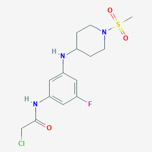 2-Chloro-N-[3-fluoro-5-[(1-methylsulfonylpiperidin-4-yl)amino]phenyl]acetamide