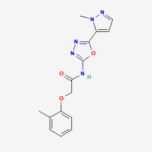 molecular formula C15H15N5O3 B2544213 N-(5-(1-methyl-1H-pyrazol-5-yl)-1,3,4-oxadiazol-2-yl)-2-(o-tolyloxy)acetamide CAS No. 1171188-42-3