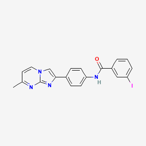 molecular formula C20H15IN4O B2544214 3-iodo-N-(4-(7-methylimidazo[1,2-a]pyrimidin-2-yl)phenyl)benzamide CAS No. 923243-95-2