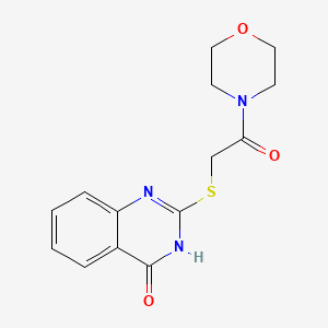 molecular formula C14H15N3O3S B2544217 2-((4-Hydroxyquinazolin-2-yl)thio)-1-morpholinoethanone CAS No. 51487-25-3