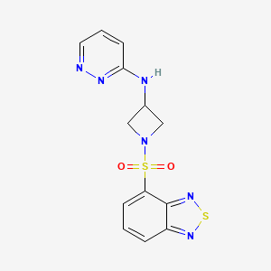 molecular formula C13H12N6O2S2 B2544220 N-[1-(2,1,3-benzothiadiazole-4-sulfonyl)azetidin-3-yl]pyridazin-3-amine CAS No. 2097868-33-0