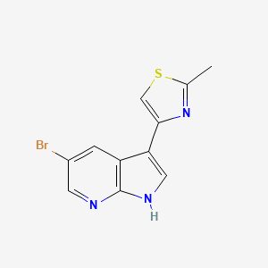 molecular formula C11H8BrN3S B2544233 4-(5-Bromo-1h-pyrrolo[2,3-b]pyridin-3-yl)-2-methylthiazole CAS No. 1046793-78-5