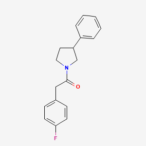molecular formula C18H18FNO B2544236 2-(4-Fluorophenyl)-1-(3-phenylpyrrolidin-1-yl)ethanone CAS No. 1210396-15-8