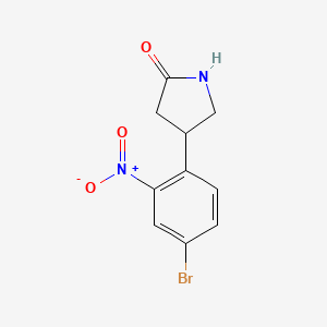 molecular formula C10H9BrN2O3 B2544238 4-(4-Bromo-2-nitrophenyl)pyrrolidin-2-one CAS No. 1366736-53-9