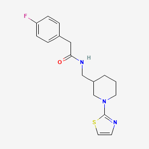 molecular formula C17H20FN3OS B2544239 2-(4-fluorophenyl)-N-((1-(thiazol-2-yl)piperidin-3-yl)methyl)acetamide CAS No. 1795471-45-2