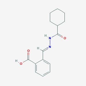 molecular formula C15H18N2O3 B254424 2-[2-(Cyclohexylcarbonyl)carbohydrazonoyl]benzoic acid 