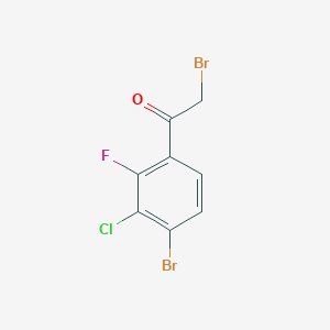 molecular formula C8H4Br2ClFO B2544240 2-Bromo-1-(4-bromo-3-chloro-2-fluorophenyl)ethanone CAS No. 1805582-66-4