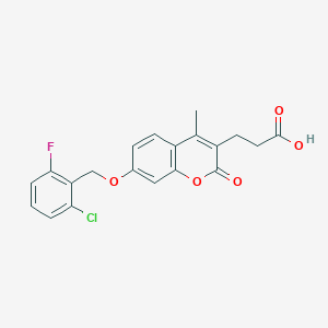 molecular formula C20H16ClFO5 B2544241 3-{7-[(2-chloro-6-fluorobenzyl)oxy]-4-methyl-2-oxo-2H-chromen-3-yl}propanoic acid CAS No. 858754-00-4