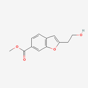 molecular formula C12H12O4 B2544248 甲基2-(2-羟乙基)苯并呋喃-6-羧酸酯 CAS No. 249758-23-4