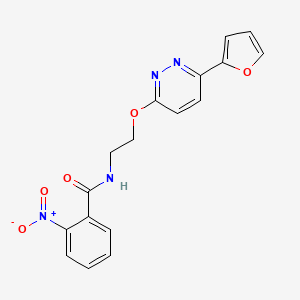 molecular formula C17H14N4O5 B2544249 N-(2-((6-(furan-2-yl)pyridazin-3-yl)oxy)ethyl)-2-nitrobenzamide CAS No. 920356-67-8