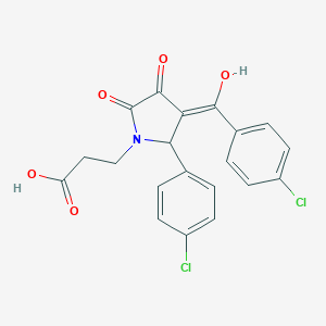 molecular formula C20H15Cl2NO5 B254425 3-{2-(4-chlorophenyl)-3-[(4-chlorophenyl)carbonyl]-4-hydroxy-5-oxo-2,5-dihydro-1H-pyrrol-1-yl}propanoic acid 
