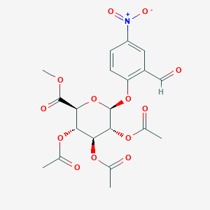 molecular formula C20H21NO13 B2544251 Methyl 1-O-(2-Formyl-4-nitrophenyl)-2,3,4-tri-O-acetyl-beta-D-glucopyranuronate CAS No. 148579-83-3