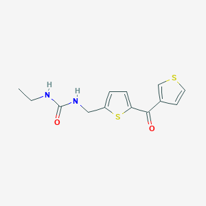 molecular formula C13H14N2O2S2 B2544253 1-Ethyl-3-((5-(thiophene-3-carbonyl)thiophen-2-yl)methyl)urea CAS No. 1797761-32-0