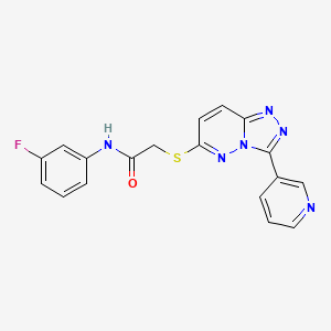 molecular formula C18H13FN6OS B2544254 N-(3-fluorophenyl)-2-((3-(pyridin-3-yl)-[1,2,4]triazolo[4,3-b]pyridazin-6-yl)thio)acetamide CAS No. 868968-56-3