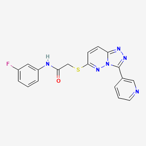 molecular formula C18H13FN6OS B2544254 N-(3-氟苯基)-2-((3-(吡啶-3-基)-[1,2,4]三唑并[4,3-b]哒嗪-6-基)硫代)乙酰胺 CAS No. 868968-56-3