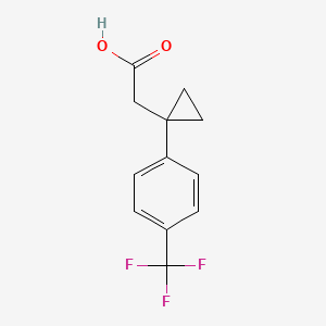 molecular formula C12H11F3O2 B2544255 2-{1-[4-(Trifluoromethyl)phenyl]cyclopropyl}acetic acid CAS No. 2228925-55-9