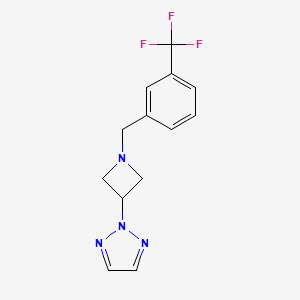 molecular formula C13H13F3N4 B2544257 2-[1-[[3-(Trifluoromethyl)phenyl]methyl]azetidin-3-yl]triazole CAS No. 2379945-75-0