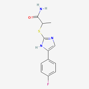 molecular formula C12H12FN3OS B2544259 2-{[5-(4-氟苯基)-1H-咪唑-2-基]硫代}丙酰胺 CAS No. 1118821-68-3