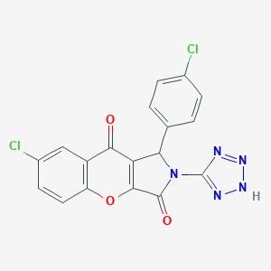 molecular formula C18H9Cl2N5O3 B254426 7-chloro-1-(4-chlorophenyl)-2-(1H-tetraazol-5-yl)-1,2-dihydrochromeno[2,3-c]pyrrole-3,9-dione 