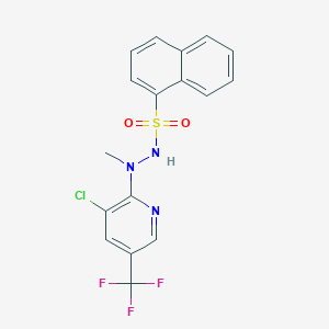 molecular formula C17H13ClF3N3O2S B2544262 N'-[3-chloro-5-(trifluoromethyl)pyridin-2-yl]-N'-methylnaphthalene-1-sulfonohydrazide CAS No. 2059512-81-9