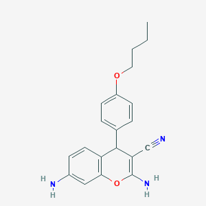 molecular formula C20H21N3O2 B254427 2,7-diamino-4-(4-butoxyphenyl)-4H-chromene-3-carbonitrile 