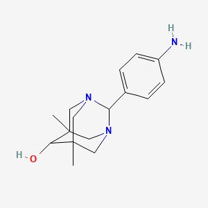 2-(4-Aminophenyl)-5,7-dimethyl-1,3-diazatricyclo[3.3.1.1~3,7~]decan-6-ol