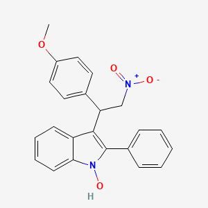molecular formula C23H20N2O4 B2544283 3-[1-(4-Methoxyphenyl)-2-nitroethyl]-2-phenylindol-1-ol CAS No. 405921-73-5
