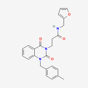molecular formula C24H23N3O4 B2544288 N-[(furan-2-yl)methyl]-3-{1-[(4-methylphenyl)methyl]-2,4-dioxo-1,2,3,4-tetrahydroquinazolin-3-yl}propanamide CAS No. 2097937-41-0