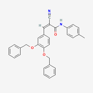 molecular formula C31H26N2O3 B2544290 (Z)-3-[3,4-Bis(phenylmethoxy)phenyl]-2-cyano-N-(4-methylphenyl)prop-2-enamide CAS No. 478018-29-0