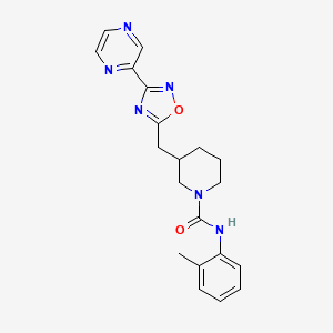 molecular formula C20H22N6O2 B2544294 3-((3-(pyrazin-2-yl)-1,2,4-oxadiazol-5-yl)methyl)-N-(o-tolyl)piperidine-1-carboxamide CAS No. 1705879-35-1