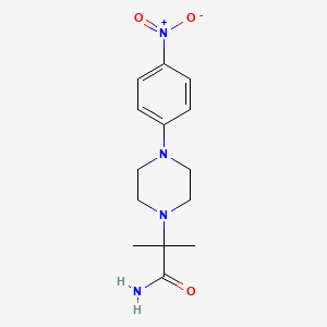 molecular formula C14H20N4O3 B2544303 2-Methyl-2-[4-(4-nitrophenyl)piperazin-1-yl]propanamide CAS No. 256958-68-6