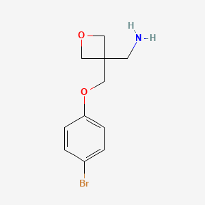 molecular formula C11H14BrNO2 B2544310 C-(3-(4-溴苯氧甲基)氧杂环-3-基)甲胺 CAS No. 1084953-24-1