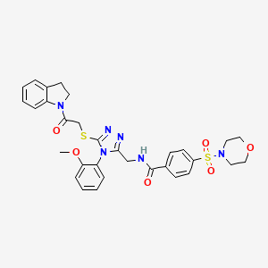 molecular formula C31H32N6O6S2 B2544322 N-((5-((2-(吲哚-1-基)-2-氧代乙基)硫代)-4-(2-甲氧基苯基)-4H-1,2,4-三唑-3-基)甲基)-4-(吗啉磺酰基)苯甲酰胺 CAS No. 309967-92-8