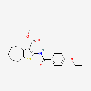 molecular formula C21H25NO4S B2544328 乙基 2-(4-乙氧基苯甲酰胺)-5,6,7,8-四氢-4H-环庚并[b]噻吩-3-羧酸酯 CAS No. 397290-61-8
