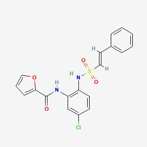 molecular formula C19H15ClN2O4S B2544329 N-[5-氯-2-[[(E)-2-苯乙烯基]磺酰胺基]苯基]呋喃-2-甲酰胺 CAS No. 1223865-90-4