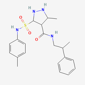 molecular formula C21H24N4O3S B2544331 3-甲基-5-[(4-甲苯基)磺酰氨基]-N-(2-苯基丙基)-1H-吡唑-4-甲酰胺 CAS No. 1322749-05-2